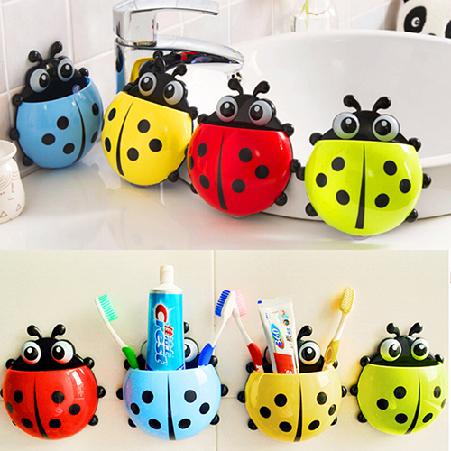 Home Bathroom Toothbrush Wall Mount Holder Sucker Suction Organizer Cup Rack xkj 