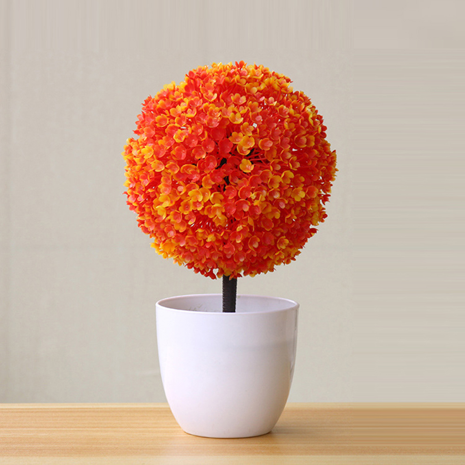 Artificial Pot Plant Bonsai Fake Flower Grass Leaf Ball Home Office Decor Utilit 