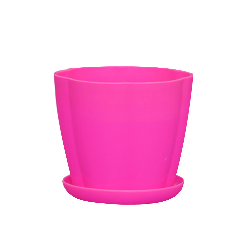 PLANT POT GARDEN Round Flower Planter Plastic Pots with Saucer Tray